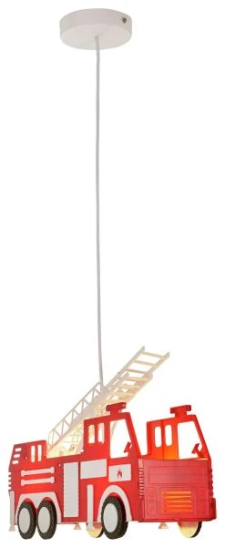 Glow Kids Fire Engine Ceiling Light - Red