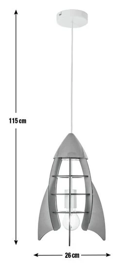Glow Kids Rocket Ceiling Pendant Light - Blue & Red -Habitat shop 1151374 R E001