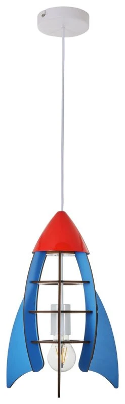 Glow Kids Rocket Ceiling Pendant Light - Blue & Red -Habitat shop 1151374 R Z002A