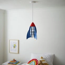 Glow Kids Rocket Ceiling Pendant Light - Blue & Red -Habitat shop 1151374 R Z002C