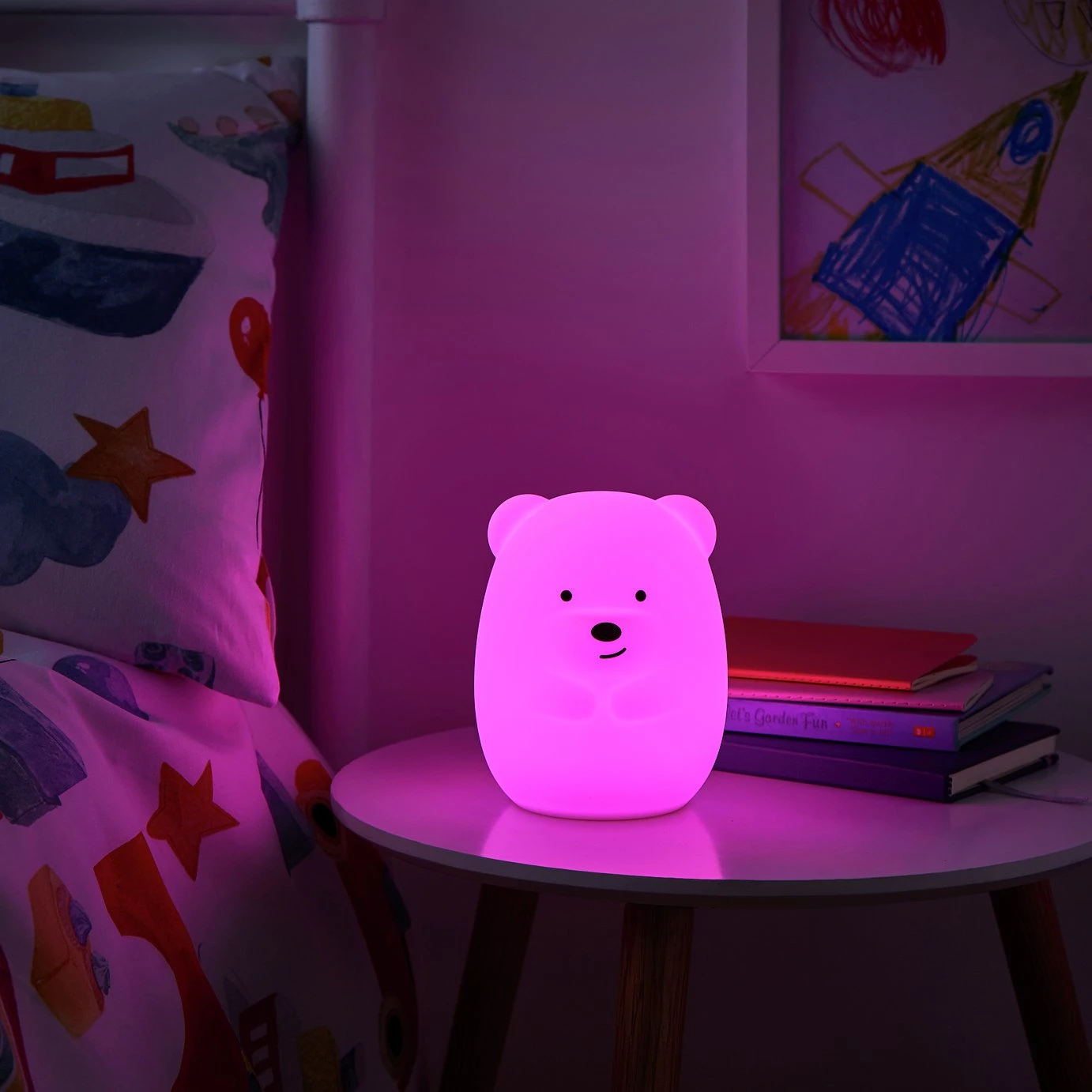 Glow Kids Bear Silicone Night Table Light - Multicoloured 4 Glow Kids Bear Silicone Night Table Light - Multicoloured - Image 2