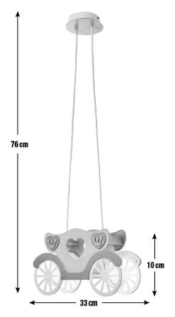 Glow Kids Princess Carriage Pendant Light - Pink & White -Habitat shop 1151446 R E001