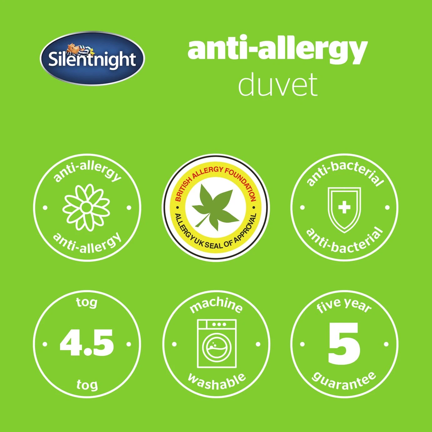 Silentnight Anti Allergy 4.5Tog Duvet - Single 11 Silentnight Anti Allergy 4.5Tog Duvet - Single - Image 9