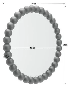 Habitat Beaded Round Wall Mirror - Black - 50x50cm -Habitat shop 1182642 R E001