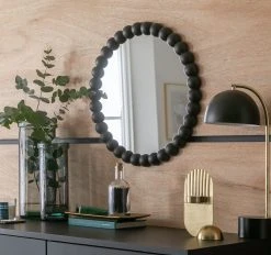 Habitat Beaded Round Wall Mirror - Black - 50x50cm -Habitat shop 1182642 R Z001C