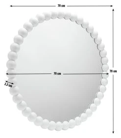 Habitat Beaded Round Wall Mirror - White - 70x70cm -Habitat shop 1182927 R E001