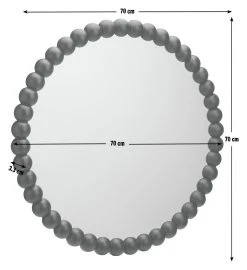 Habitat Beaded Round Wall Mirror - Black - 70x70cm -Habitat shop 1182934 R E001