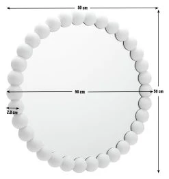 Habitat Beaded Round Wall Mirror - White - 50x50cm -Habitat shop 1182941 R E001