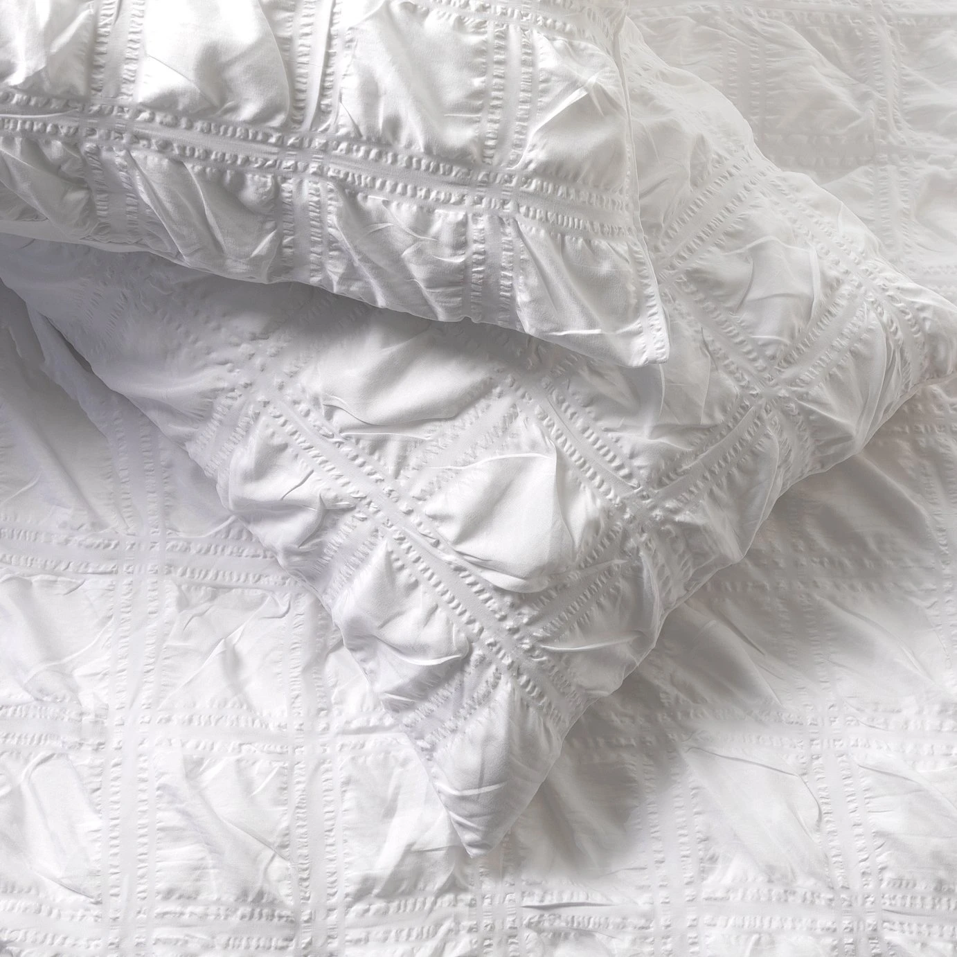 Habitat Seersucker Square White Bedding Set - Single 6 Habitat Seersucker Square White Bedding Set - Single - Image 4