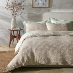 Habitat Cotton Contrast Waffle Beige Bedding Set - Single