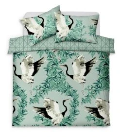 Habitat Crane Panel Green Bedding Set - Single 9 Habitat Crane Panel Green Bedding Set - Single -Habitat shop 1233199 R Z002A