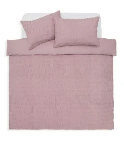Habitat Seersucker Wide Stripe Lilac Bedding Set - Double -Habitat shop 1233371 R Z002A