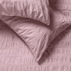 Habitat Seersucker Wide Stripe Lilac Bedding Set - Double -Habitat shop 1233371 R Z003A