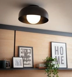 Habitat Modern Globe Metal Bathroom Ceiling Light - Black -Habitat shop 1233584 R Z002C