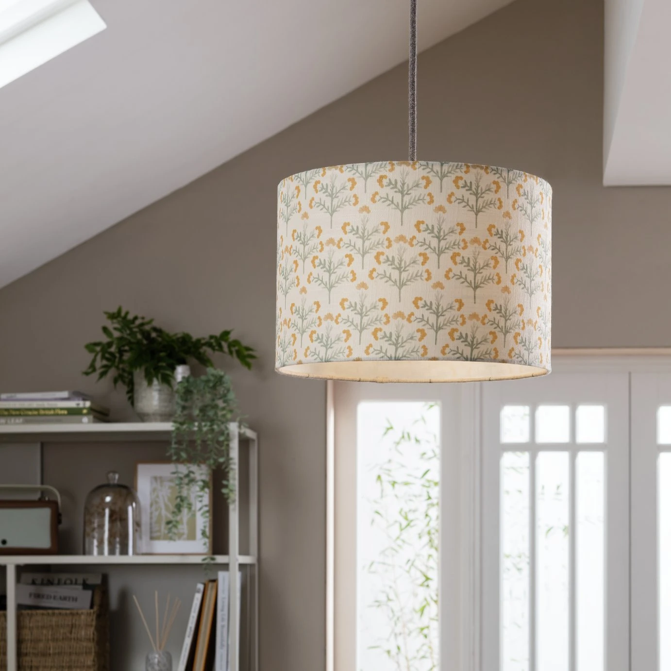 Habitat Floral Print Faux Linen Shade - Cream And Orange 8 Habitat Floral Print Faux Linen Shade - Cream And Orange - Image 6