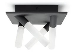 Habitat Metal 4 Light LED Bathroom Flush Ceiling Light-Black