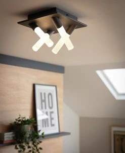 Habitat Metal 4 Light LED Bathroom Flush Ceiling Light-Black -Habitat shop 1233687 R Z002C