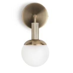 Habitat Ribbed Metal Bathroom Wall Light - Gold