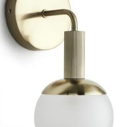 Habitat Ribbed Metal Bathroom Wall Light - Gold -Habitat shop 1233742 R Z002A