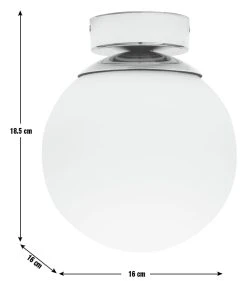 Habitat Opal Glass Bathroom Flush Ceiling Light - White -Habitat shop 1233759 R E001