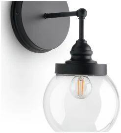Habitat Globe Metal Bathroom Wall Light - Black -Habitat shop 1233773 R Z002A