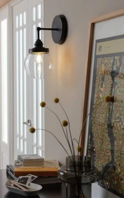 Habitat Globe Metal Bathroom Wall Light - Black -Habitat shop 1233773 R Z002C