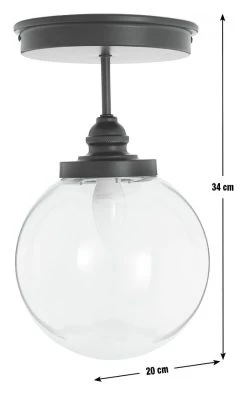 Habitat Globe Metal Bathroom Pendant Light - Black 12 Habitat Globe Metal Bathroom Pendant Light - Black -Habitat shop 1233797 R E001
