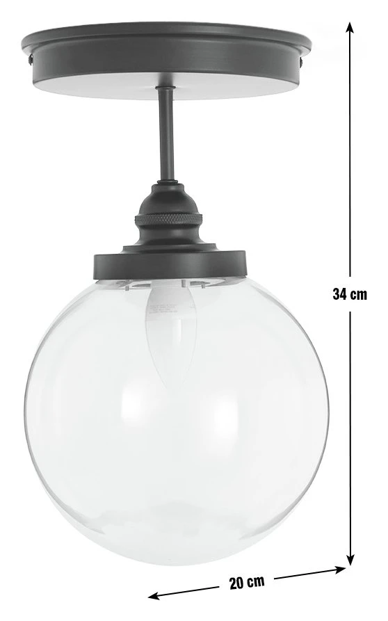 Habitat Globe Metal Bathroom Pendant Light - Black 5 Habitat Globe Metal Bathroom Pendant Light - Black - Image 3