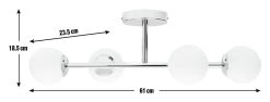 Habitat Metal 4 Light Bathroom Flush Ceiling Light - Chrome -Habitat shop 1233807 R E001