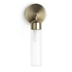 Habitat Ribbed Metal Bathroom Wall Light - Gold