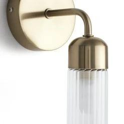 Habitat Ribbed Metal Bathroom Wall Light - Gold -Habitat shop 1233814 R Z002A