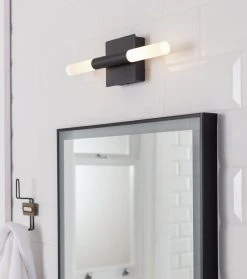 Habitat Metal 2 Light LED Bathroom Wall Light - Black -Habitat shop 1233876 R Z002C
