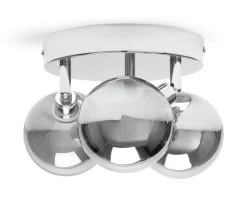 Habitat Globe Metal Bathroom Flush To Ceiling Light - Silver