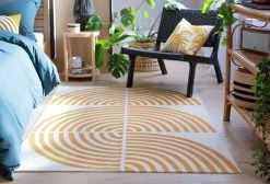 Habitat Global Print Flatweave Rug - 120X170cm - Yellow -Habitat shop 1256664 R Z002C