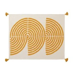 Habitat Geo Tufted Throw - White & Yellow - 125x150cm -Habitat shop 1309944 R Z004A