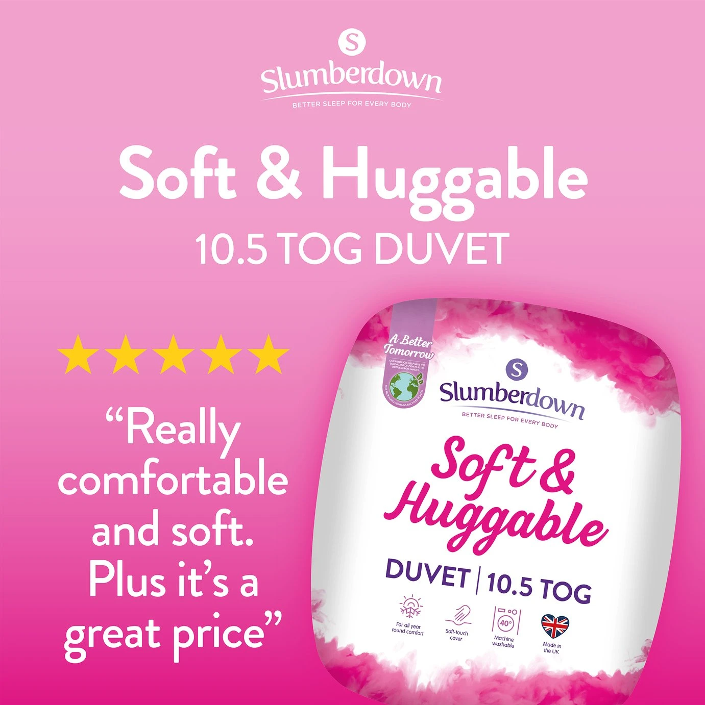 Slumberdown Soft & Huggable 10.5 Tog Duvet - Single 4 Slumberdown Soft & Huggable 10.5 Tog Duvet - Single - Image 2