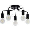 Habitat Rayner Steel 5 Light LED Flush Ceiling Light - Black