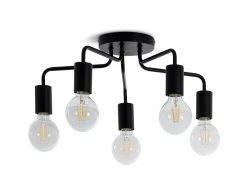 Habitat Rayner Steel 5 Light LED Flush Ceiling Light - Black