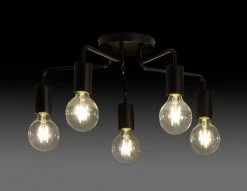 Habitat Rayner Steel 5 Light LED Flush Ceiling Light - Black -Habitat shop 1518261 R Z002A