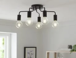 Habitat Rayner Steel 5 Light LED Flush Ceiling Light - Black -Habitat shop 1518261 R Z002C