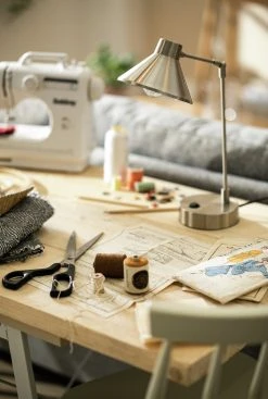 Habitat Bobby Metal Desk Lamp - Silver -Habitat shop 1719307 R Z002C