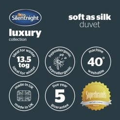 Silentnight Soft As Silk 13.5 Tog Duvet - Double 19 Silentnight Soft As Silk 13.5 Tog Duvet - Double -Habitat shop 1934113 R Z009A