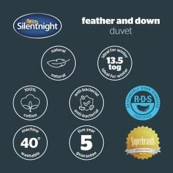 Silentnight Duck Feather & Down 13.5 Tog Duvet - Double -Habitat shop 1934199 R Z010A