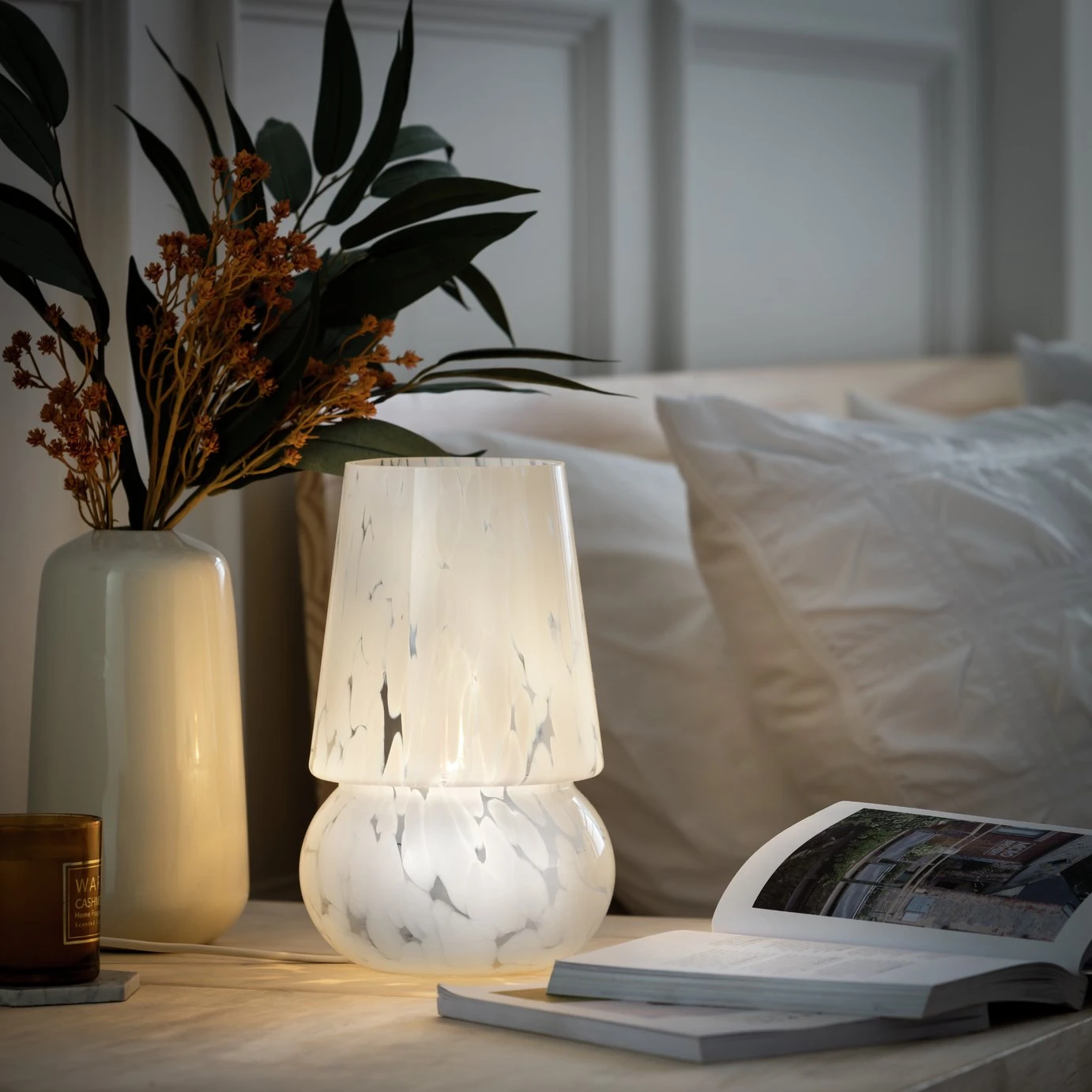 Habitat Rahnn Confetti Glass Table Lamp - White 4 Habitat Rahnn Confetti Glass Table Lamp - White - Image 2