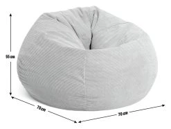 Kaikoo Aryton Cord Beanbag - Grey -Habitat shop 1996443 R E001
