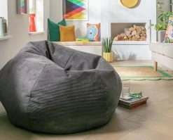 Kaikoo Aryton Cord Beanbag - Grey -Habitat shop 1996443 R Z001C