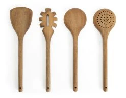 Habitat Global 4 Piece Wooden Utensils Set - Natural