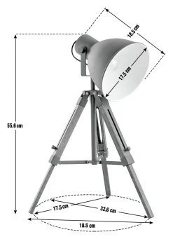 Habitat Loft Living Tripod Table Lamp - Grey -Habitat shop 2017596 R E001