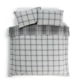 Habitat Grey Brushed Check Bedding Set - Single -Habitat shop 2019350 R Z003A