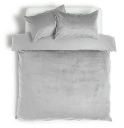 Habitat Plain Velvet Silver Bedding Set - Double -Habitat shop 2159162 R Z002A